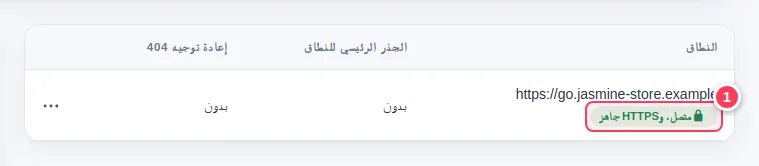 نطاق متصل وHTTPS جاهز