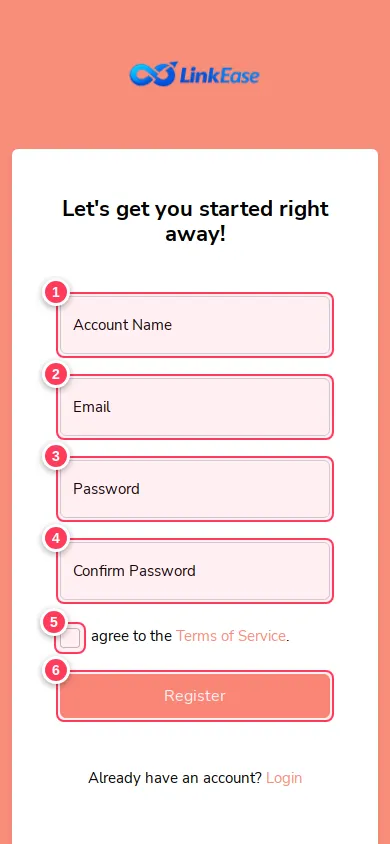 The same form on a phone