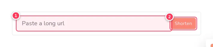 The shorten box on the home page with the link field and Shorten button