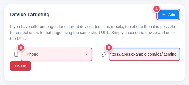 Device Targeting with an iPhone rule and its URL